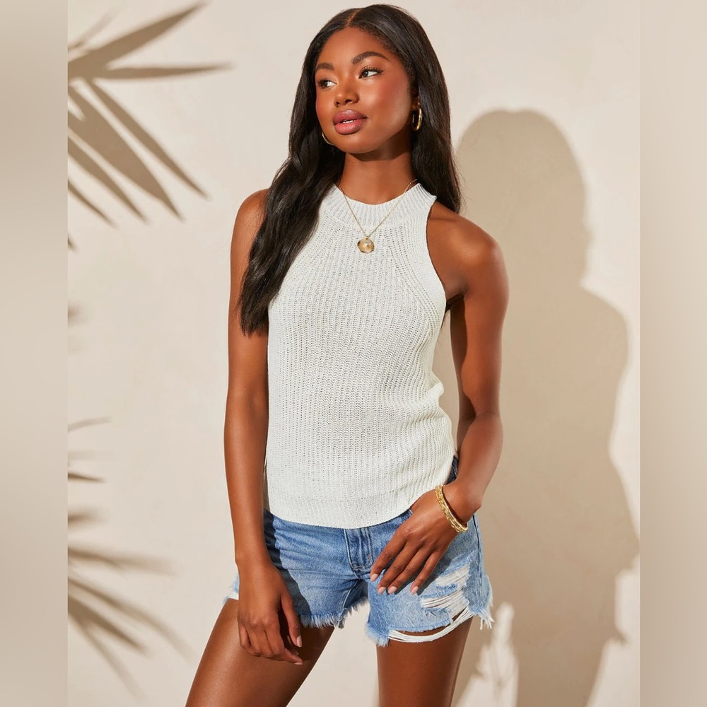 Vici cotton blend knit tank